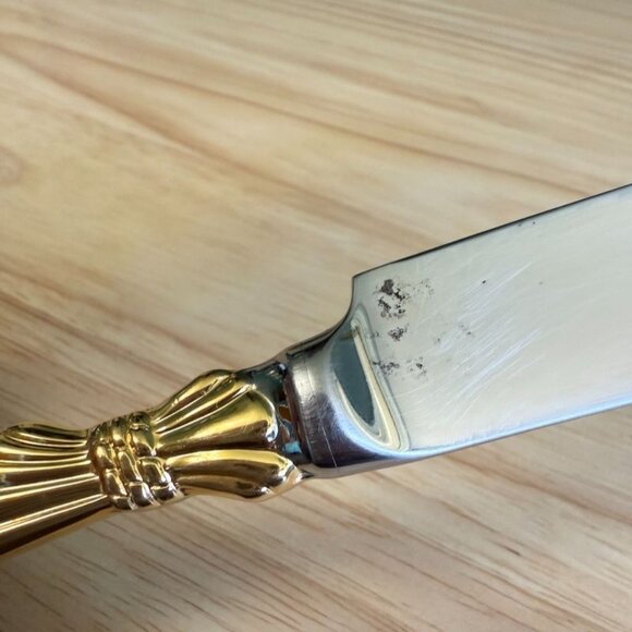 5-Piece Patrick Yamazaki Lindi Flatware Set Black Handles & Gold Accents Japan S - Picture 8 of 10